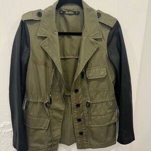 Zara Green and Black Military Field Jacket